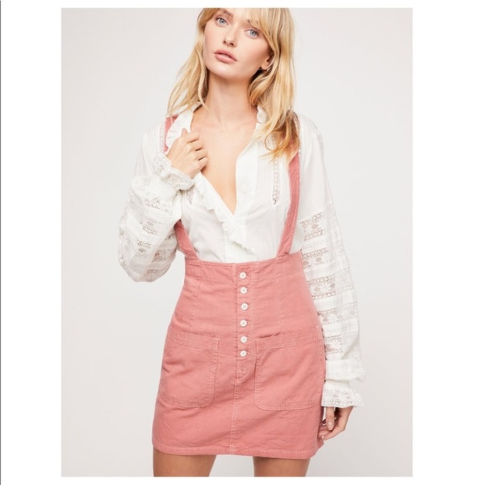 Free People Forever Young Suspender Jumper Skirt